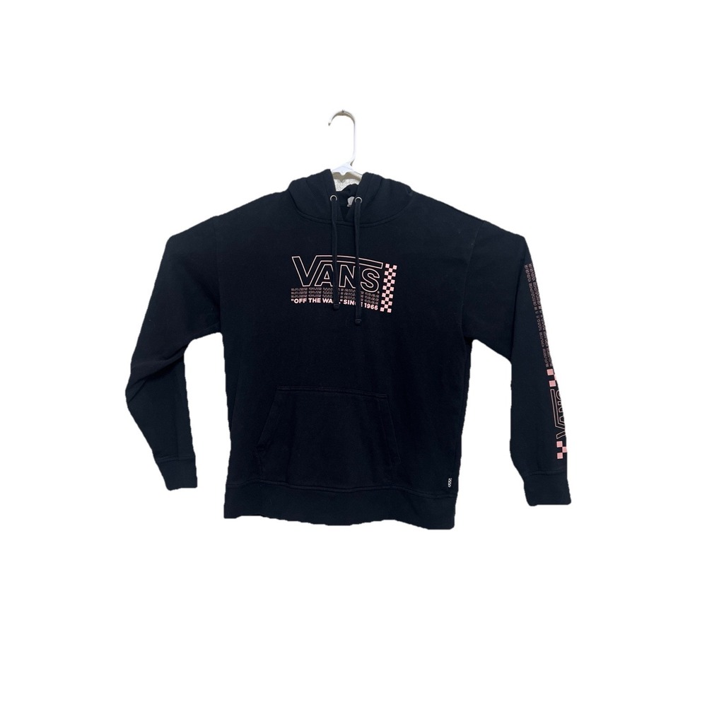 Vans Off The Wall Hoodie‎ Pullover Sweatshirt Size Small  Black And Pink